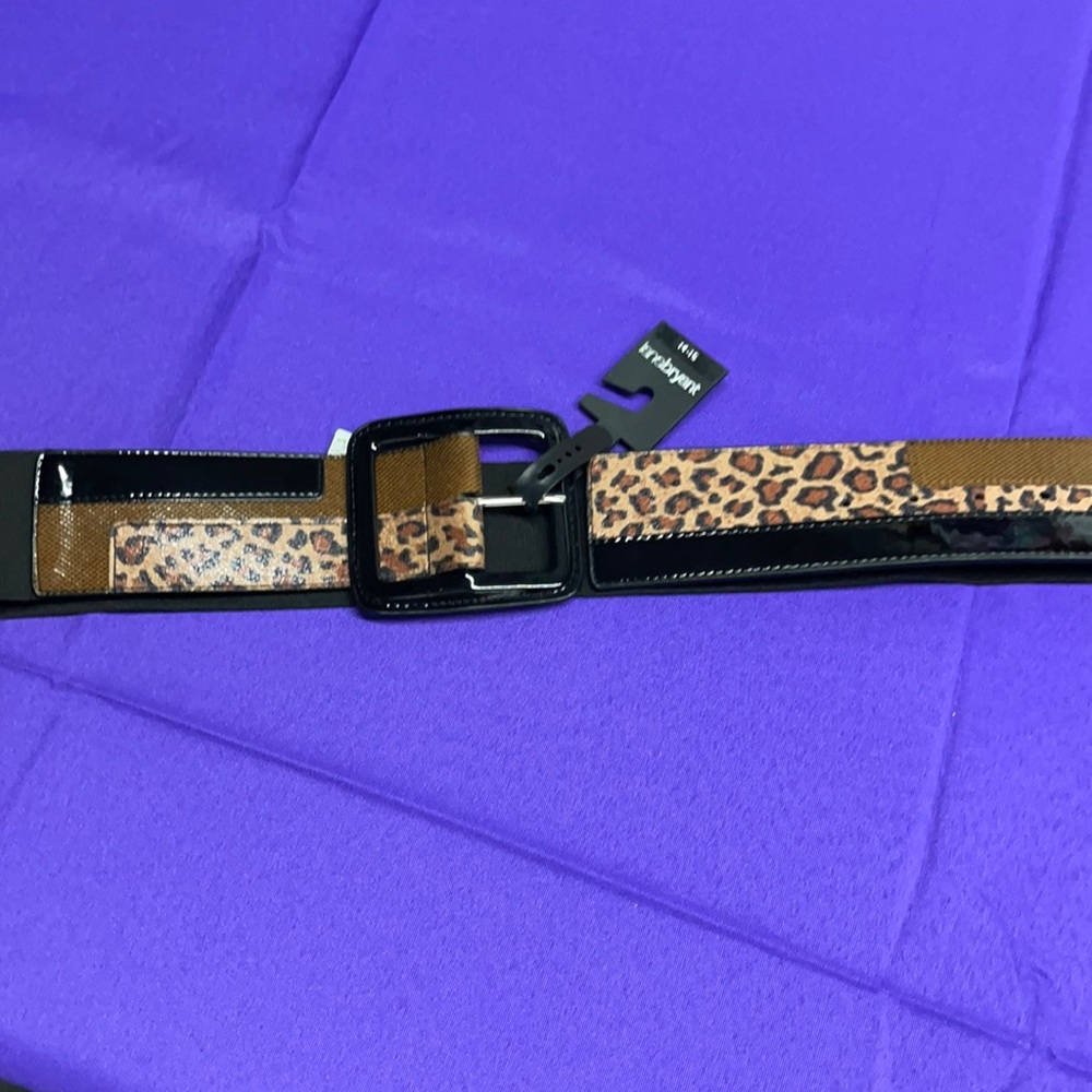 Lane Bryant leopard and snake skin belt w/ stretchy elastic